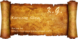 Karczag Gina névjegykártya